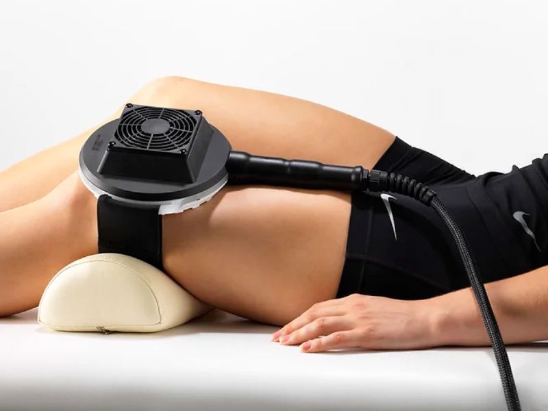 TeslaFormer therapy on knee area to strengthen supporting muscles and reduce joint pain