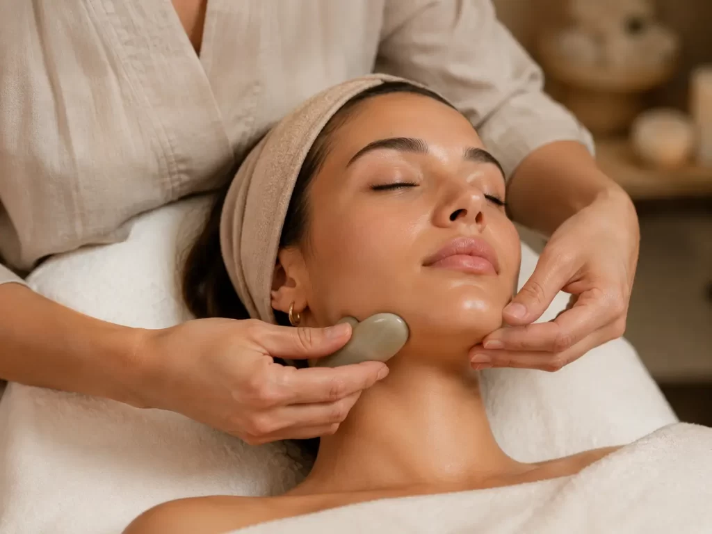 Bo Jin yoga lifting facial sculpting and lymphatic drainage massage at Viva Wellness Chermside