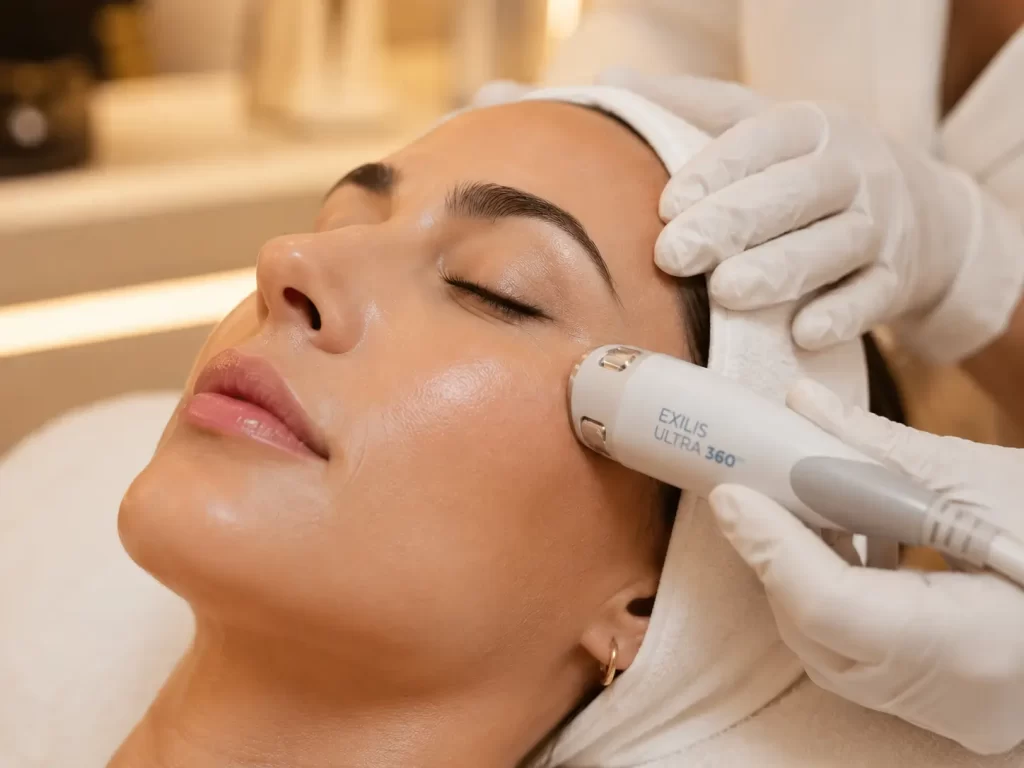 BTL Exilis Ultra 360 eye rejuvenation and facial tightening treatment at Viva Wellness Chermside