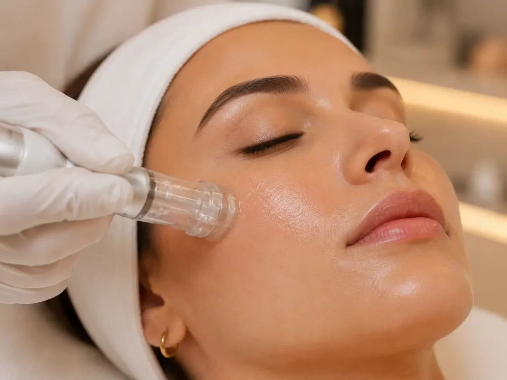 Korean customised aqua peel facial for deep cleansing and glass skin radiance at Viva Wellness Chermside